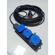 İNWATT 15 Metre Seyyar 3 Lü Kauçuk  Uzatma 3x1.5 Ttr Siyah