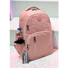 Su Geçirmez Kumaş Günlük Okul Sırt Çantası Okul Çantası MTC-1710 Pudra