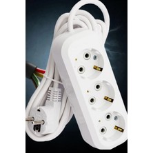 İNWATT 3'lü Üçlü Topraklı Uzatma Kablolu Grup Priz 5 Metre