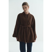 Merve Gültekin Tüvit Kimono Kahverengi