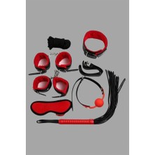 Amora Secret Özel Tasarım  Kırmızı/sıyah Içı Tüylü Derı 7'lı Harness Set