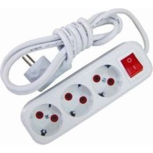 İNWATT Üçlü Priz 5 Metre Kablolu Anahtarlı Düğmeli 3 Lü Topraklı Grup Prizçoğaltıcı Çoklayıcı