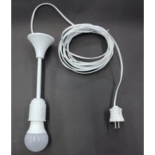 İNWATT 10 Metre 2x0.75 Kablolu Fişli Duylu Ampül Dahil Seyyar Lamba Uzatma Kablolu Tak Çalıştır Tamir Işığı