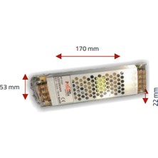 LUXURY,12V 12,5A Ultra Slim Kasa Metal Adaptör, LED Trafosu