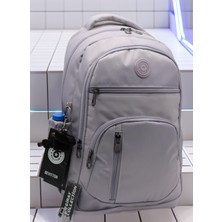 Su Geçirmez Kumaş Günlük Okul Sırt Çantası Okul Çantası MTC-1710 Gri