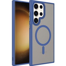 ZM Store Galaxy S23 Ultra Uyumlu Kılıf Mat Arka Yüzey M-Safe Özellikli Flet Kapak