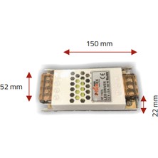LUXURY,12V 10A Ultra Slim Kasa Metal Adaptör, LED Trafosu