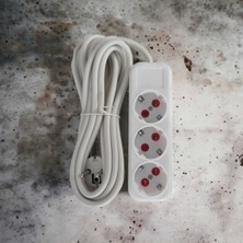 İNWATT 2 Metre Kablolu Topraklı Ara Kablosu Uzatmalı Seyyar 3lü Grup Priz