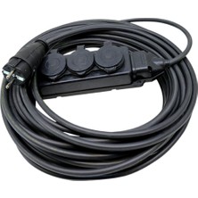 İNWATT Kauçuk Başlıklı 10 Metre Siyah Uzatma Kablosu 3x1,5 mm