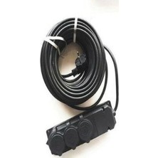 İNWATT 3'lü 10 Metre IP44 Topraklı Kauçuk Uçlu Uzatma Kablosu Ttr/cca - Siyah