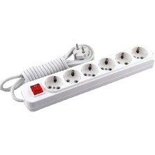 İNWATT 6'lı Priz Anahtarlı Topraklı Grup Priz (5 Metre)