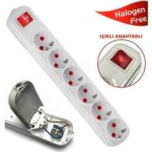 İNWATT 6'lı Anahtarlı Topraklı Grup Priz Klemensli (Kablosuz) H.f.