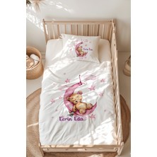 Lilabio %100 Pamuk Isme Özel Isimli Montessori Yatak Nevresim Takımı (100X200 Cm) Ayıcık