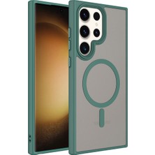 ZM Store Galaxy S23 Ultra Uyumlu Kılıf Mat Arka Yüzey M-Safe Özellikli Flet Kapak