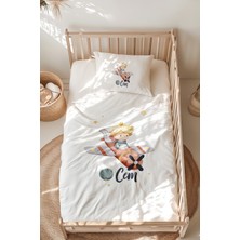 Lilabio %100 Pamuk Isme Özel Isimli Montessori Yatak Nevresim Takımı (100X200 Cm) Küçük Prens