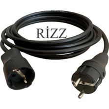 İNWATT Tekli Siyah Renk 3x2,5 mm Cca Ttr 2 Metre Topraklı Kauçuk Seyyar Elektrik Kablosu