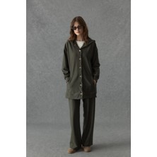 Merve Gültekin Çelik Interlok Çıtçıtlı Takım Haki