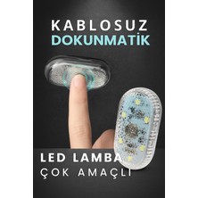 Mbois 7 Renk Değişebilen Dokunmatik Sensörlü Mini 6 LED Lamba USB Şarj Edilebilir Mıknatıslı Aydınlatma