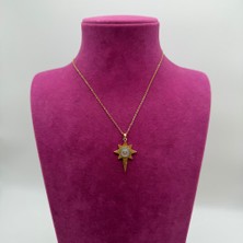 Mare Accessories Modern Güneş Işığı Gold Çelik Kolye - 45 cm