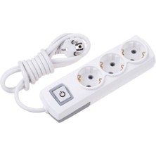 İNWATT 3'lü Anahtarlı Topraklı 5 Metre Kablolu Grup Priz (Çocuk Emniyetli)