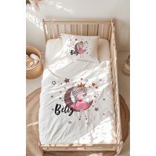 Lilabio %100 Pamuk Isme Özel Isimli Montessori Yatak Nevresim Takımı (100X200 Cm) Peri