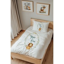 Lilabio Isme Özel Tek Kişilik %100 Pamuk Nevresim Takımı (160X220 Cm) Aslan