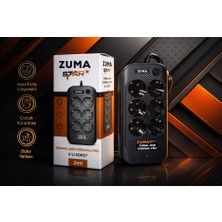 Tunex Luxury, 2 Metre 6 Li  Soket Akım Korumalı Priz, Bakır Iletken Çocuk Korumalı Isıya Karşı Dayanıklı