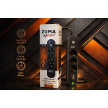 Tunex Luxury, 5 Metre 3 Lü Soket Akım Korumalı Priz, Bakır Iletken Çocuk Korumalı Isıya Karşı Dayanıklı