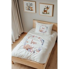 Lilabio Isme Özel Tek Kişilik %100 Pamuk Nevresim Takımı (160X220 Cm) Denizkabuğu