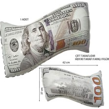 Pandoli Retro Disko Dollar Bill 100 Dolar Şekilli Para Folyo Balon 62X37 cm 1 Adet