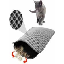 Cemgizay Çanta Cemgizay Büyük Kedi Tuvaleti Önü Elekli Paspas - Kolay Kum Boşaltımı, Sağlıklı Plastik,gri 60X42 cm