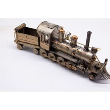 Mnk Home Dekoratif Buharlı Vintage Metal Lokomotif