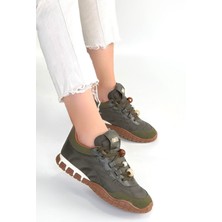 Shoegar Tues Yeşik Nubuk Bağcıklı Spor Ayakkabı