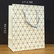 Vice Avm Beyaz Desenli Küçük Boy Hediye Çantası TG-V 11699
