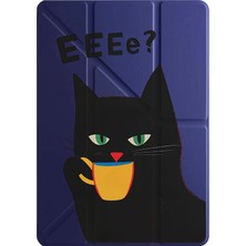 Adasena Redmi Pad 6gb 128GB 10.6" Kılıf Uyku Modlu Kalem Bölmeli Tri Folding Kedi ile Kahve