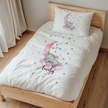 Lilabio Tek Kişilik %100 Pamuk Nevresim Takımı (160X220 Cm) Lovely Baby Elephant