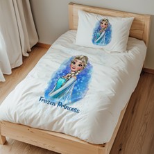 Lilabio Tek Kişilik %100 Pamuk Nevresim Takımı (160X220 Cm) Frozen Princess Blue