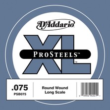 D'addario PSB075 Prosteels Bas Gitar Tek Teli - .075 (Profesyonel) | Paslanmaz Çelik Çekirdek, Yüksek Harmonik Zenginlik ve Profesyonel Sahne Performansı Için Güçlü Sinyal