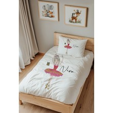 Lilabio Isme Özel Tek Kişilik %100 Pamuk Nevresim Takımı (160X220 Cm) Balerin
