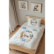 Lilabio Isme Özel Tek Kişilik %100 Pamuk Nevresim Takımı (160X220 Cm) Balon