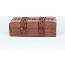 Otantik Çarşı Ahşap Oymalı Kutu 20X12X6 Cm.