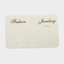 Zero Land Snmswrld 12 Delikli Lüx Küpe Kartı-Beyaz