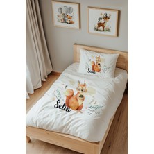Lilabio Isme Özel Tek Kişilik %100 Pamuk Nevresim Takımı (160X220 Cm) Sincap
