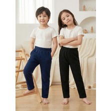 MAKSFD Unisex 2'li Paket Çocuk Avantaj Paket Eşofman Altı Çocuk Tayt