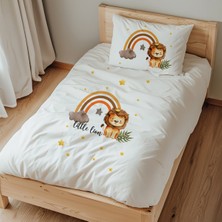Lilabio Tek Kişilik %100 Pamuk Nevresim Takımı (160X220 Cm) Little Lion And Rainbow