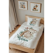 Lilabio Isme Özel Tek Kişilik %100 Pamuk Nevresim Takımı (160X220 Cm) Koala