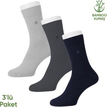 Savage Bambu Erkek Soket Çorabı - 3 Çift - Dikişsiz - Gori -17135 - Set 3