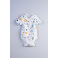 Bondberro Yenidoğan ve Bebek Zarf Yaka Zıbın % 100 Pamuklu ( Mint Fil )