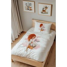 Lilabio Isme Özel Tek Kişilik %100 Pamuk Nevresim Takımı (160X220 Cm) Sepetli Kız