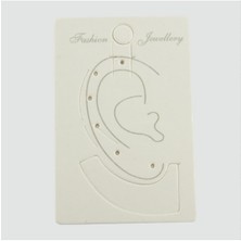 Zero Land Snmswrld Kıkırdak Küpe Kartı Küçük 100 Adet-Beyaz